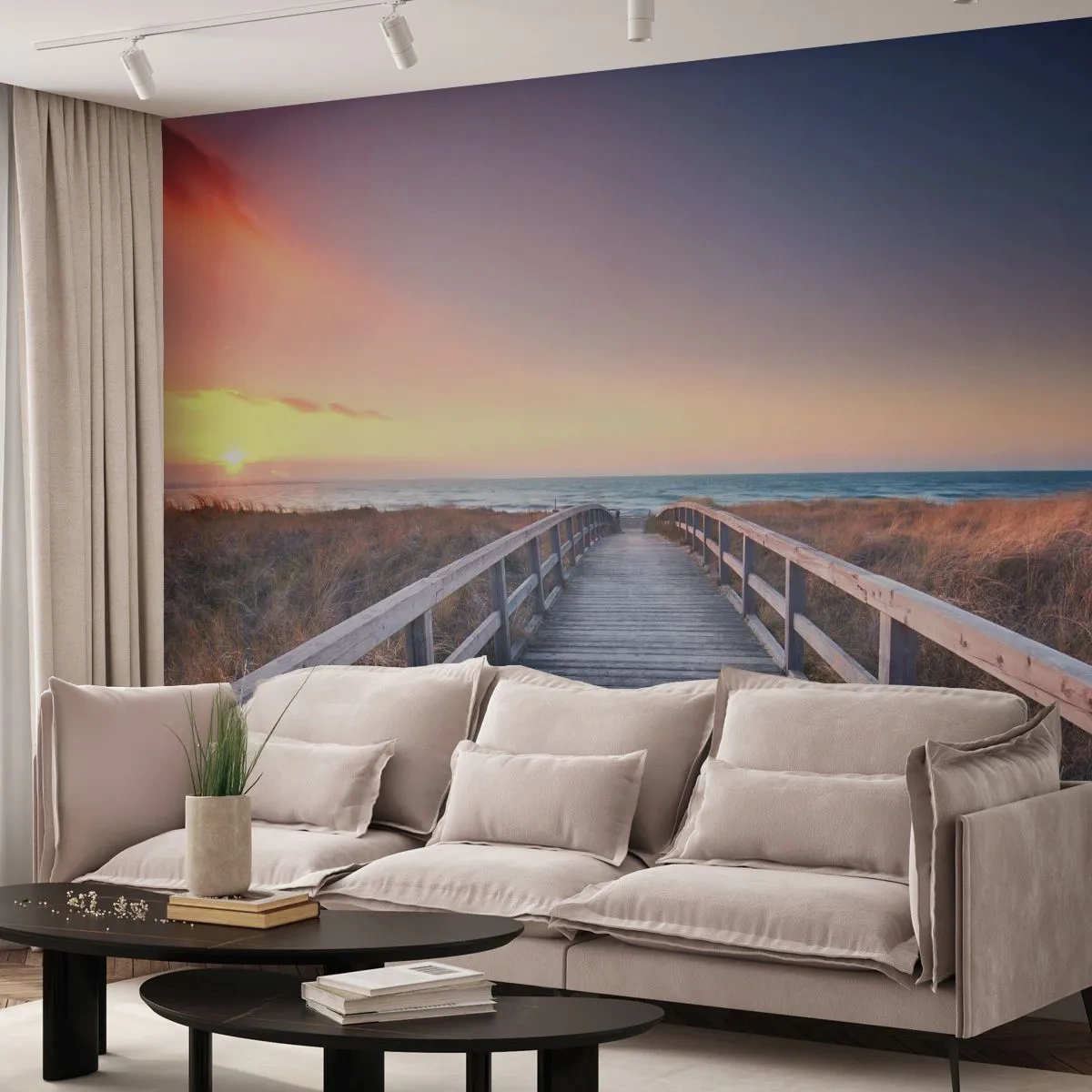 Fototapet Standard Eco - Kvällssken i Östersjön - Landskap, Hav, Dyn - 400x280 cm