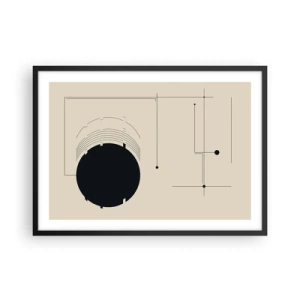 Affisch i svart ram - Fjädrande och dynamisk komposition - 70x50 cm