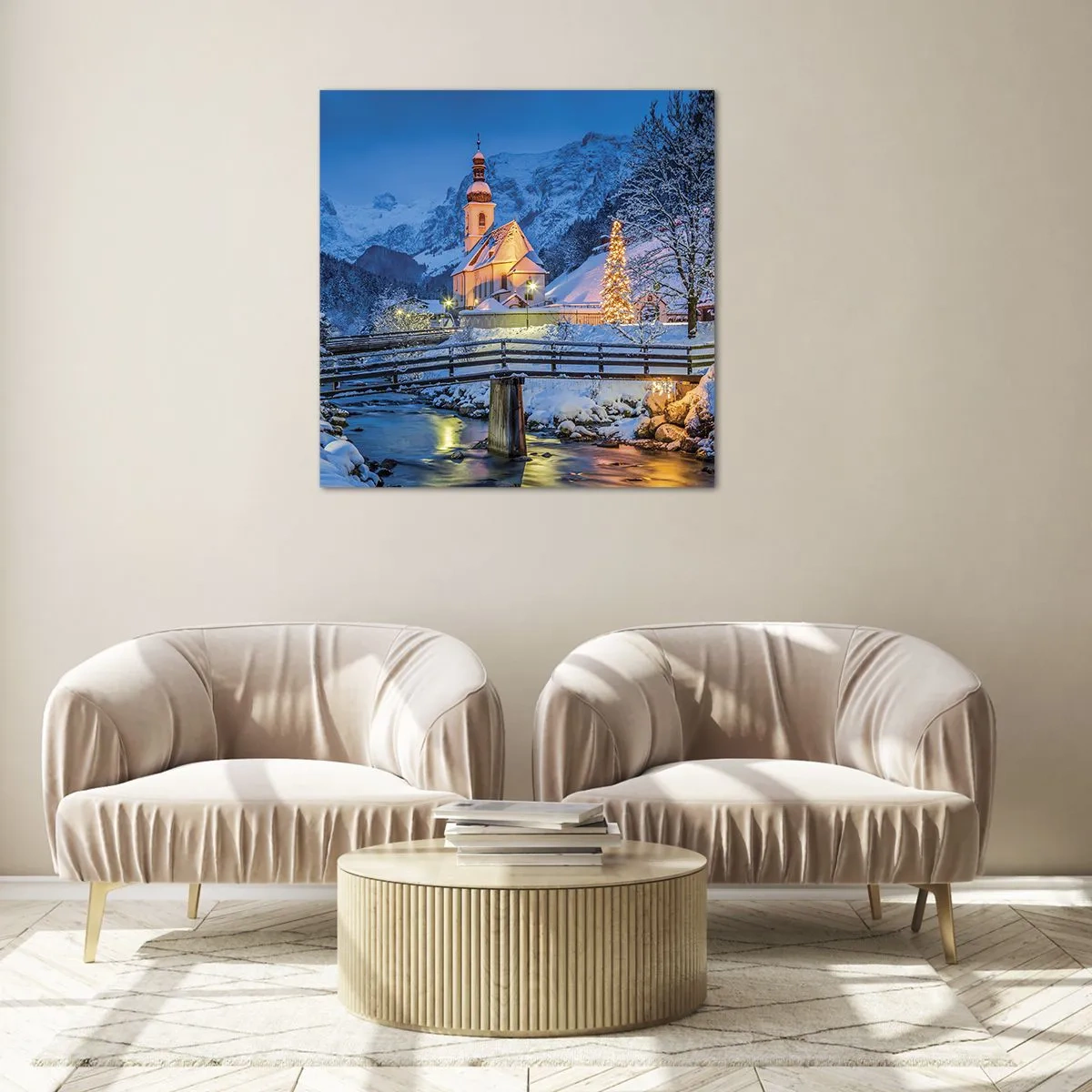 Glastavla - Bild på glas - Julens anda - 30x30 cm