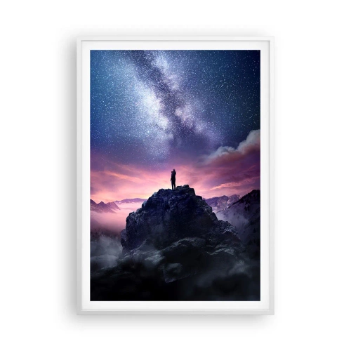 Affisch i vit ram - Och han kände livet - 70x100 cm