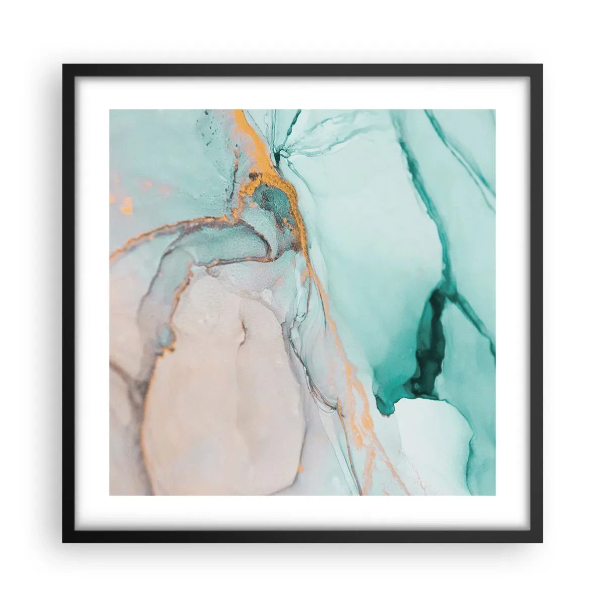 Affisch i svart ram - Formernas och färgernas dans - 50x50 cm