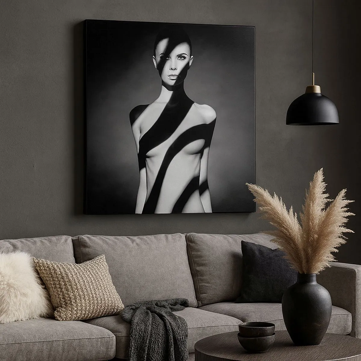 Canvastavla - Bild på duk - I skenet och i skuggan - 30x30 cm