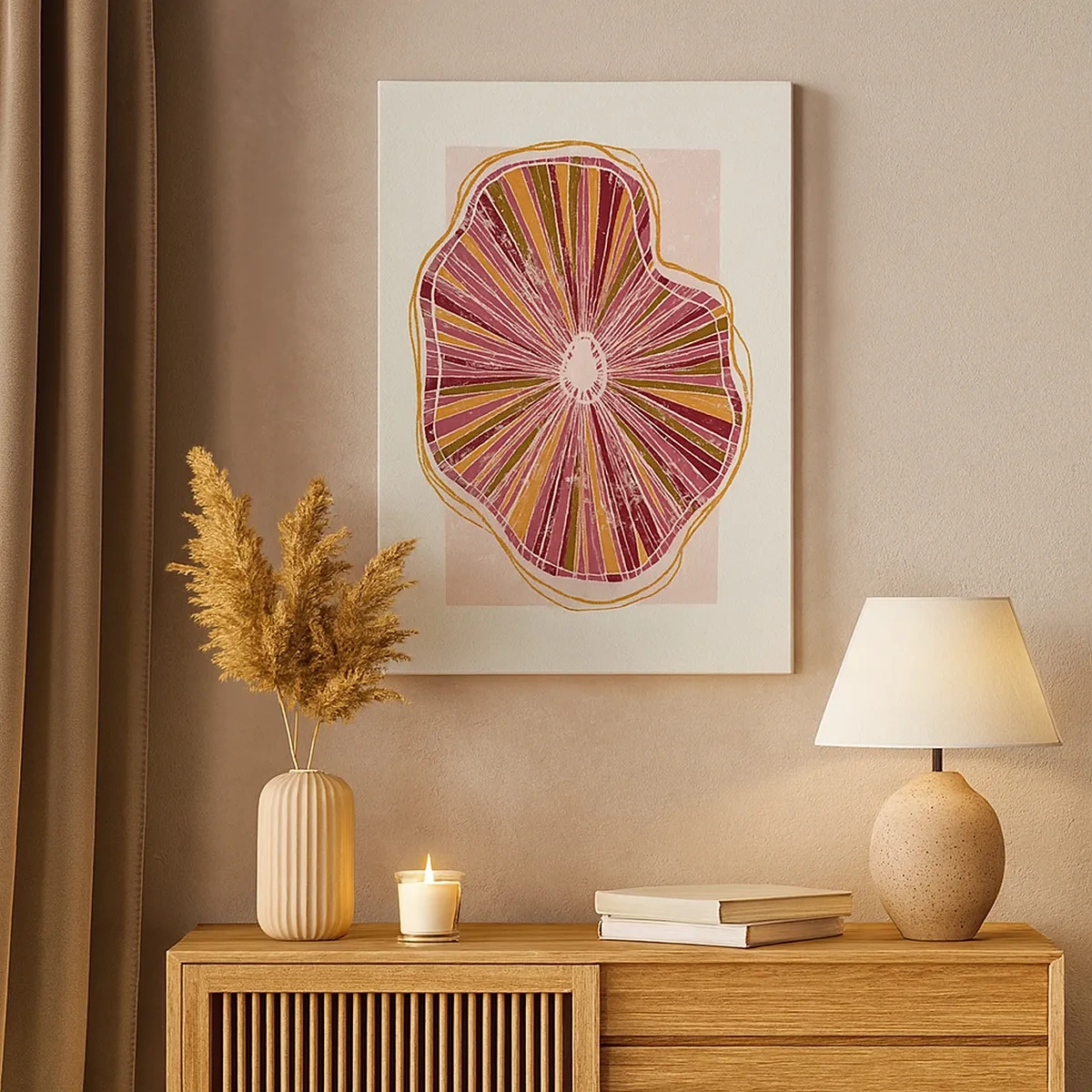 Canvastavla - Bild på duk - Strålande abstraktion - 50x70 cm