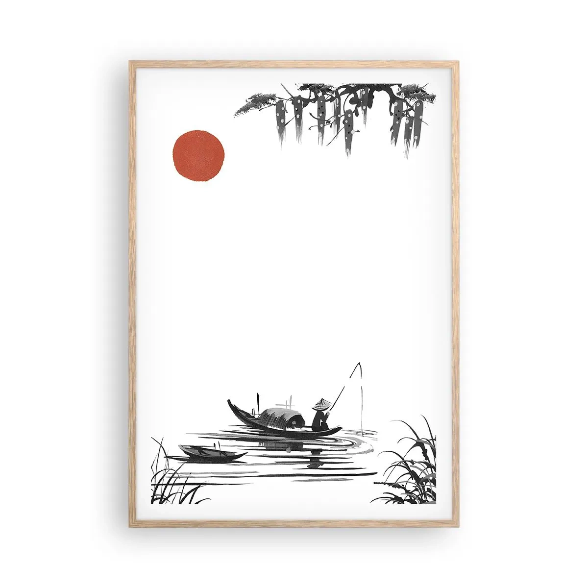 Affisch i ram av ljusek - Asiatisk eftermiddag - 70x100 cm