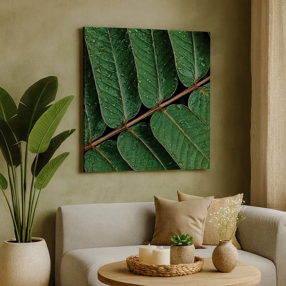 Canvastavla - Bild på duk - I den gröna rytmen - 30x30 cm