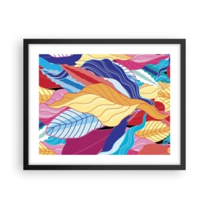 Affisch i svart ram - Färgglad röra - 50x40 cm
