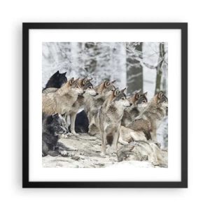 Affisch i svart ram - Familj och vänner - 40x40 cm