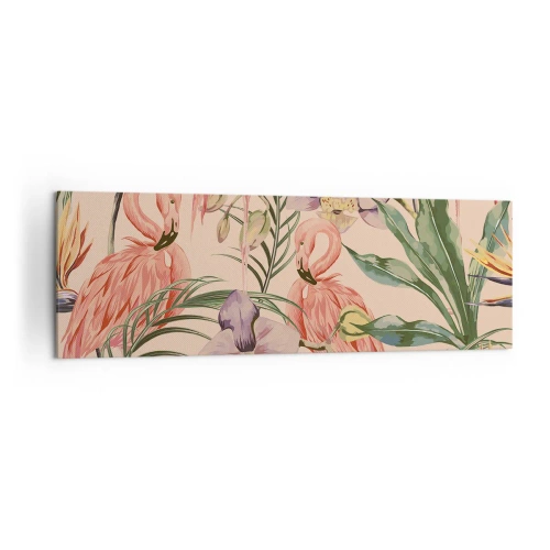 Canvastavla - Bild på duk - Rosa balett i blommor - 160x50 cm