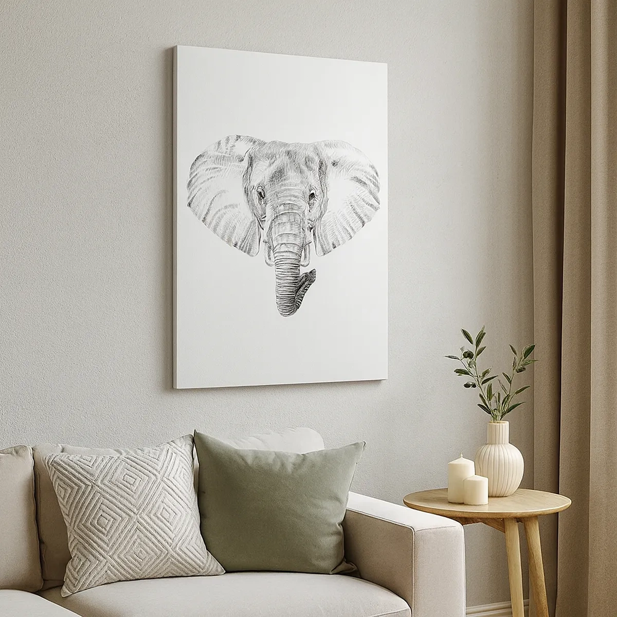 Canvastavla - Bild på duk - "Det var en elefant, stor som elefant" - 50x70 cm