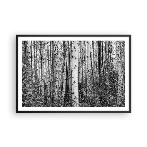 Affisch i svart ram - Björkpelargång - 91x61 cm