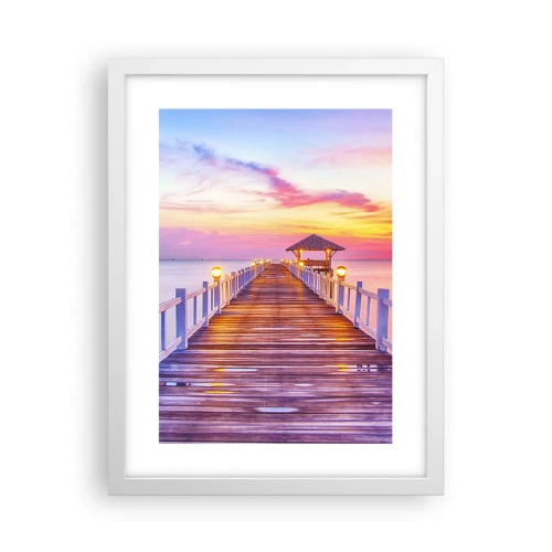 Affisch i vit ram - Kvällens lila-guld tystnad - 30x40 cm