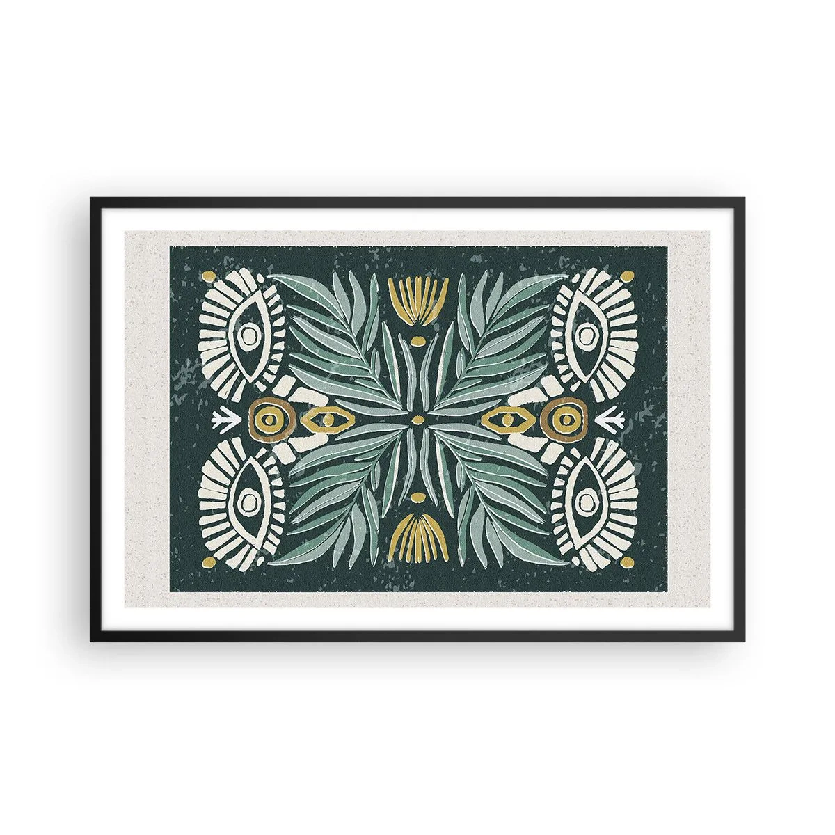 Affisch i svart ram - Som ett folkligt mönster - 91x61 cm