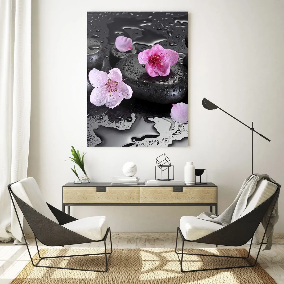 Glastavla - Bild på glas - Så faller en sten från hjärtat - 50x70 cm
