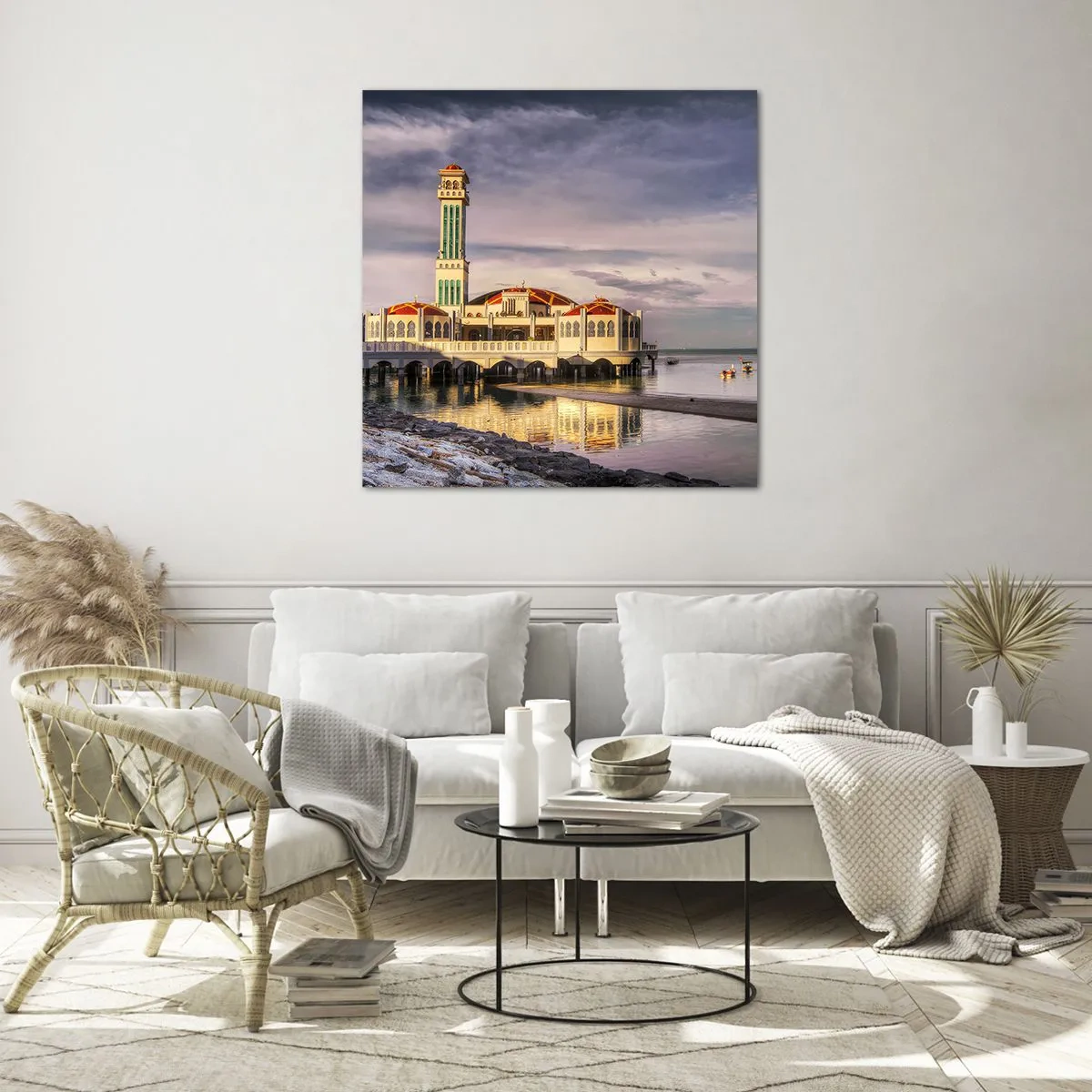 Glastavla - Bild på glas - Naturens tempel - 40x40 cm