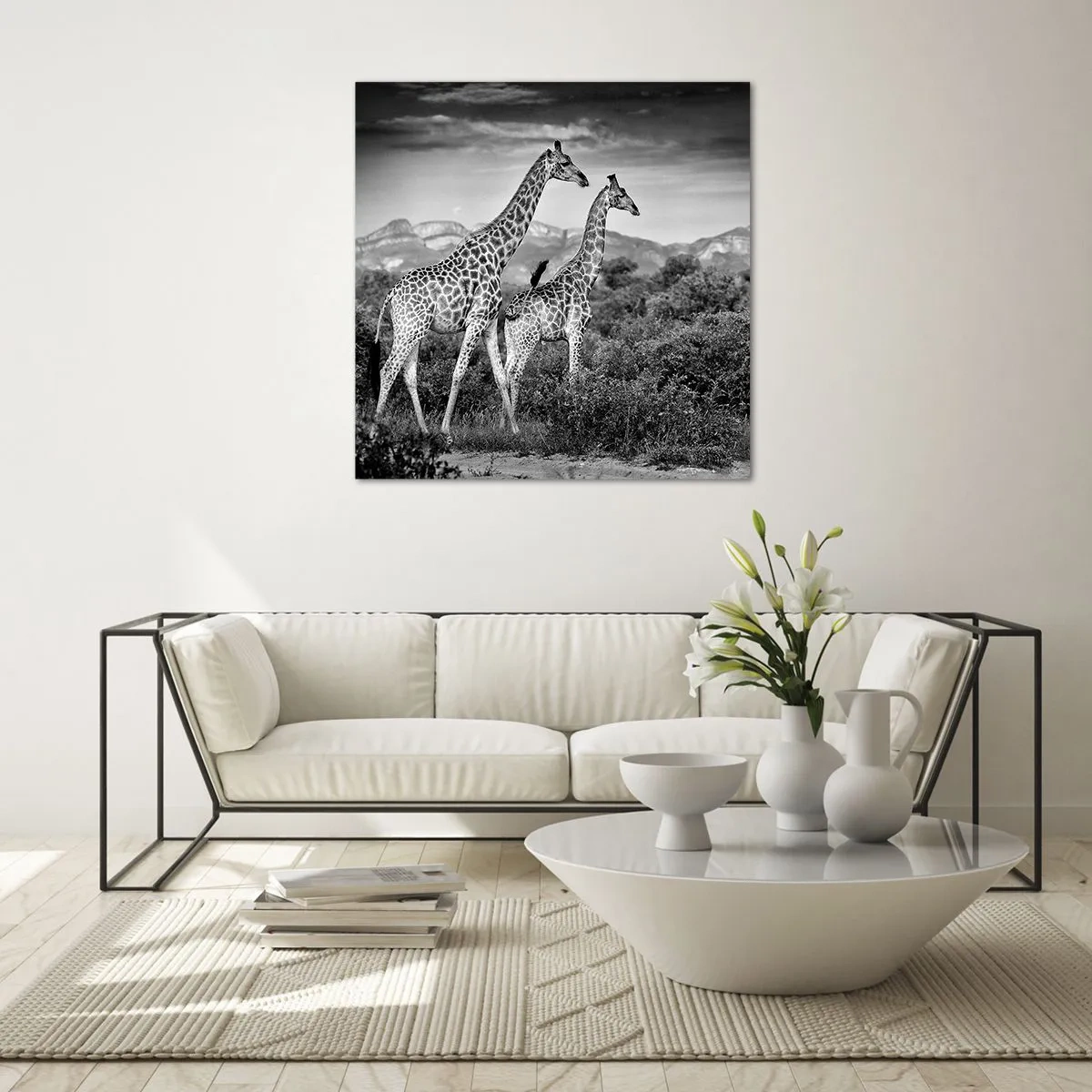 Glastavla - Bild på glas - Högre klasser i Afrika - 60x60 cm