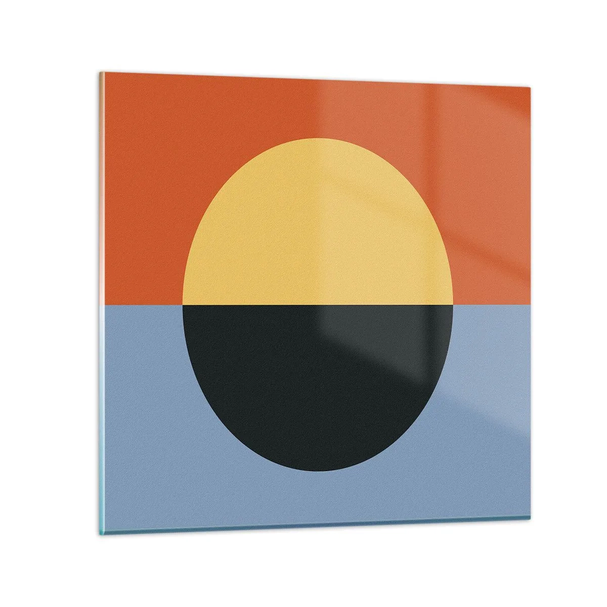 Glastavla - Bild på glas - Komposition av värme och kyla - 30x30 cm
