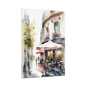 Glastavla - Bild på glas - En parisisk morgon - 50x70 cm