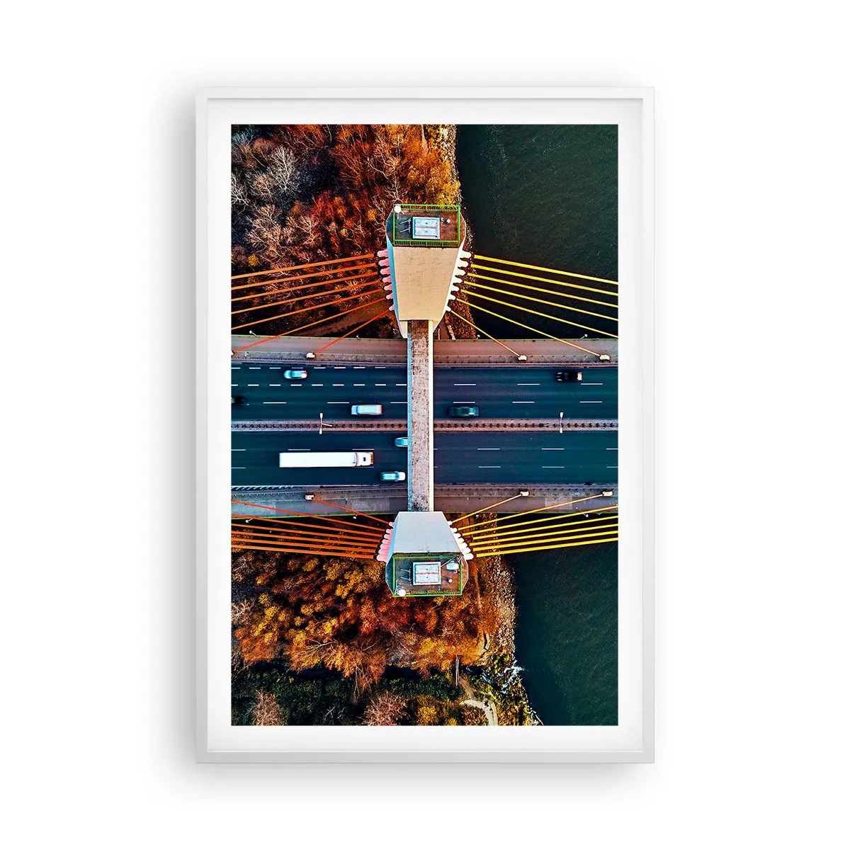 Affisch i vit ram - Bortom vatten, bortom skog - 61x91 cm