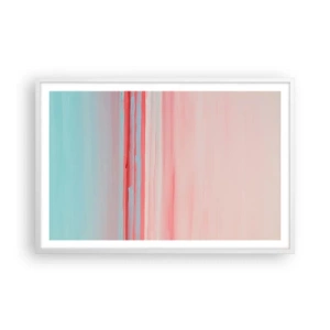 Affisch i vit ram - Abstraktion i gryningen - 91x61 cm