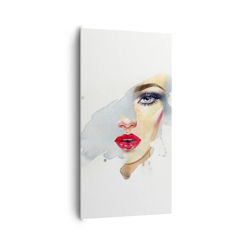 Canvastavla - Bild på duk - Reflektion i vattendroppe - 65x120 cm