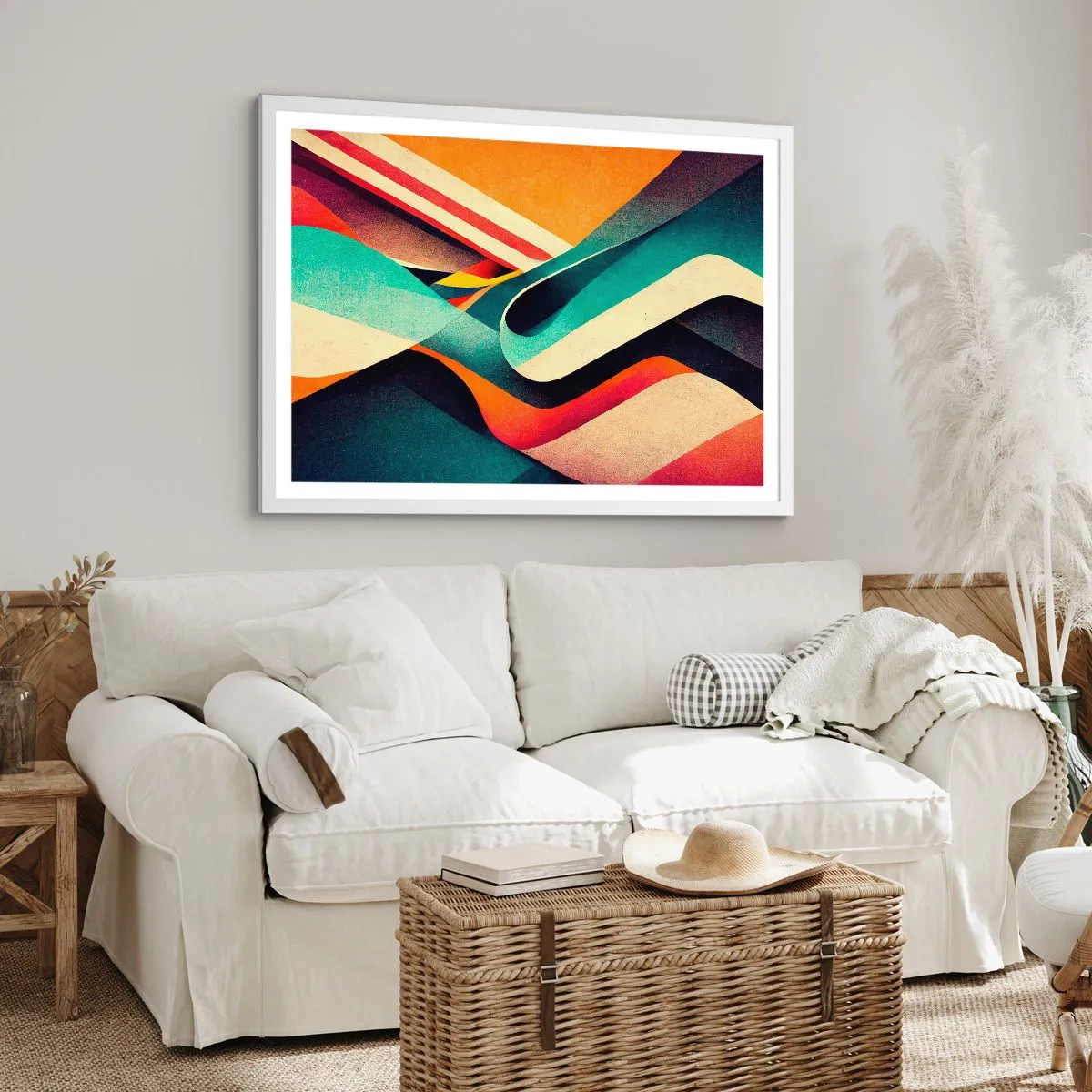 Affisch i vit ram - Intensiv komposition - 50x40 cm