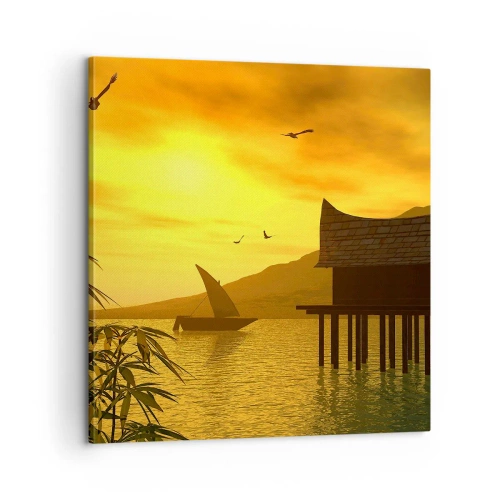 Canvastavla - Bild på duk - Efterlängtad ro - 60x60 cm