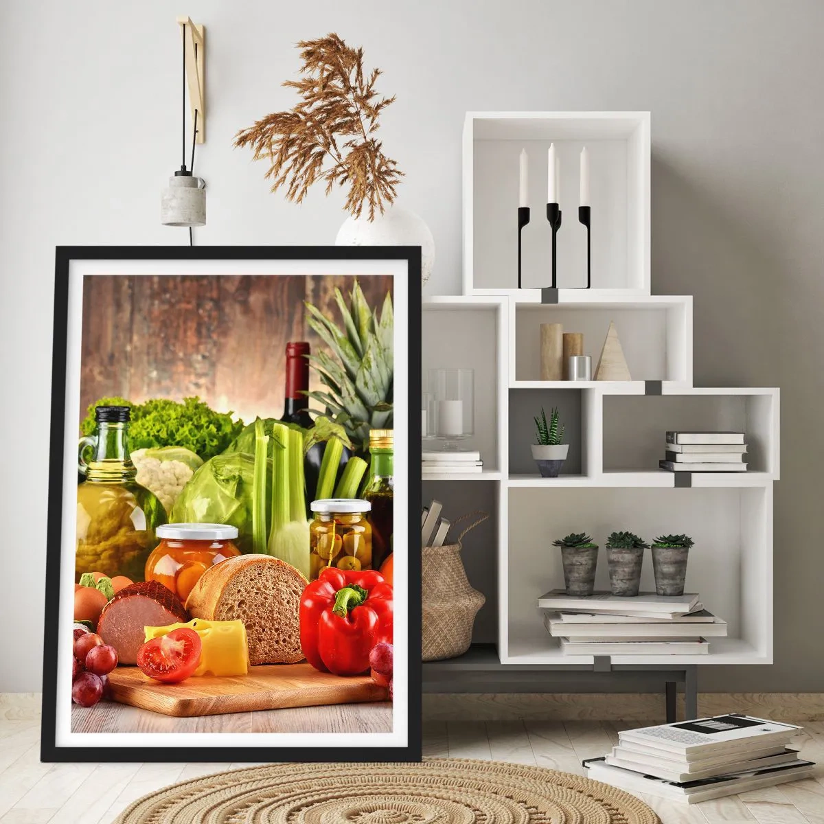 Affisch i svart ram - Rökt, ugnstekt, marinerad - 61x91 cm