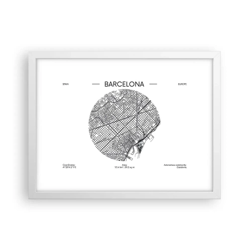 Affisch i vit ram - Barcelonas anatomi - 40x30 cm