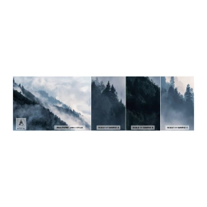 Fototapet Prov Standard Eco - Fjällens mystik - Landskap, Berg, Skog - 100x30 cm