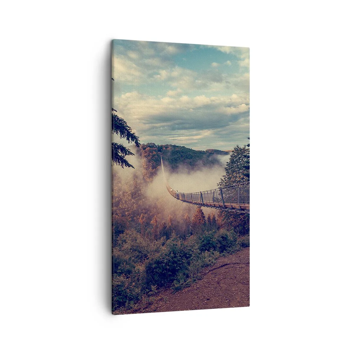 Canvastavla - Bild på duk - Över höstskogen - 45x80 cm