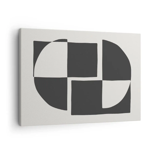 Canvastavla - Bild på duk - Abstrakta geometriska former i svartvitt - 70x50cm - Antites – syntes - Modern väggdekoration för vardagsrum och sovrum ARTTOR