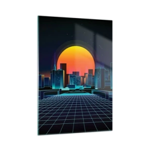 Glastavla - Bild på glas - Vill du fortfarande till verkligheten? - 50x70 cm