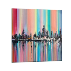 Glastavla - Bild på glas - Nattens ljus - 70x70 cm