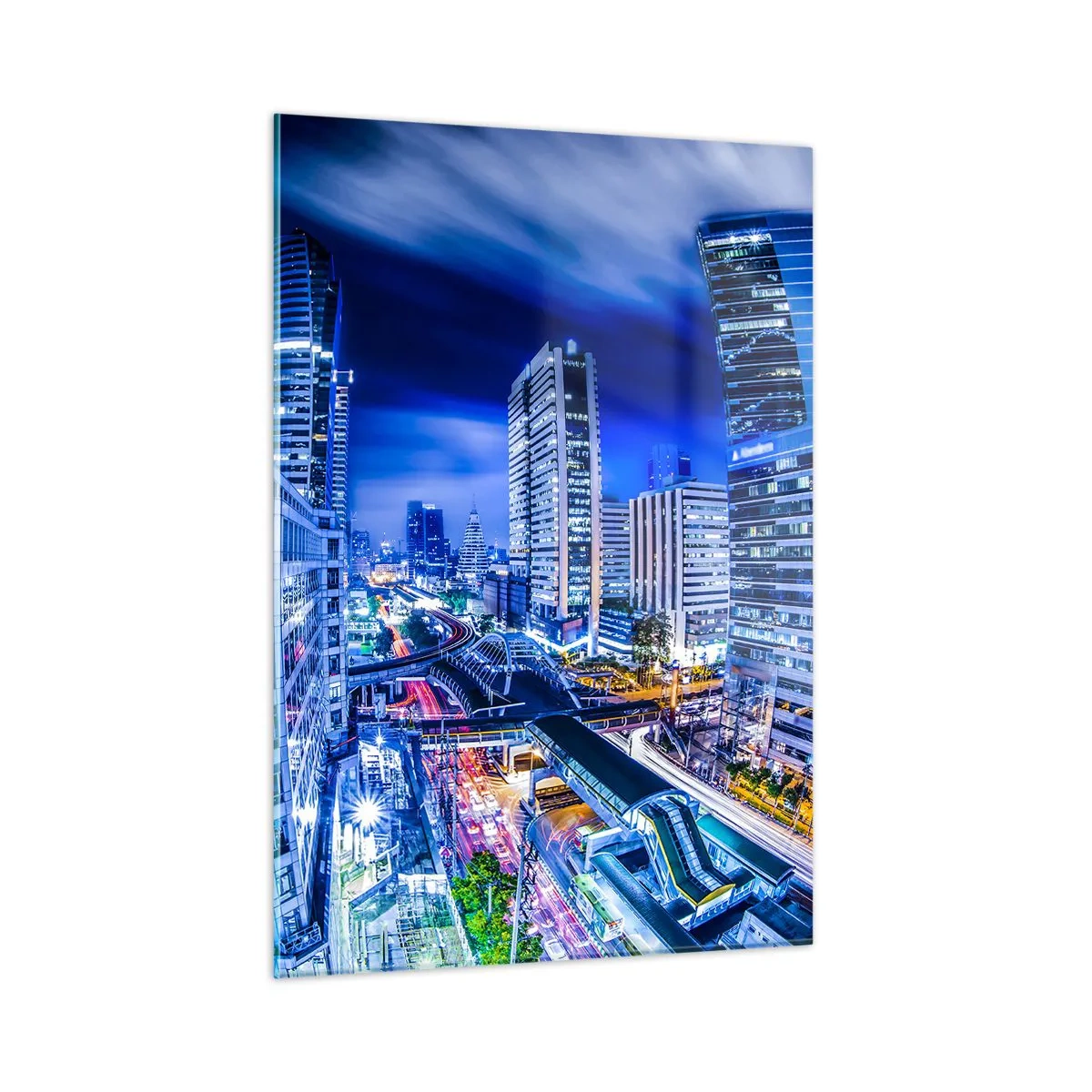 Glastavla - Bild på glas - Stadens nattrytmer - 50x70 cm