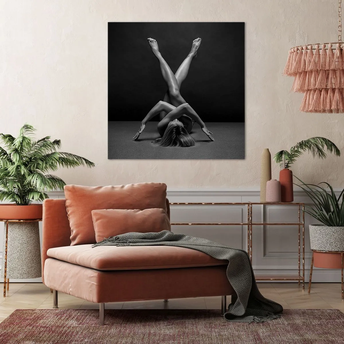 Canvastavla - Bild på duk - Nakenhetens geometri - 60x60 cm