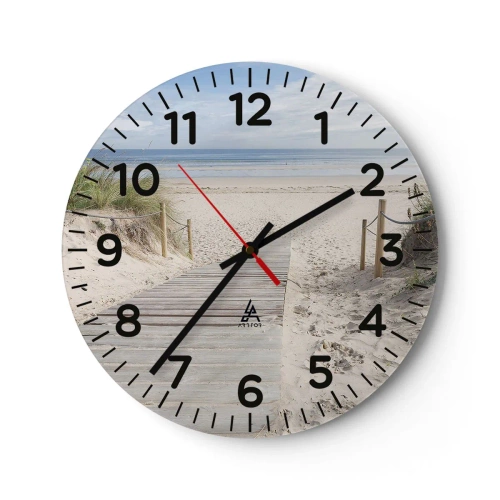 Väggklocka - Klocka på glas - Mot horisonten - 40x40 cm