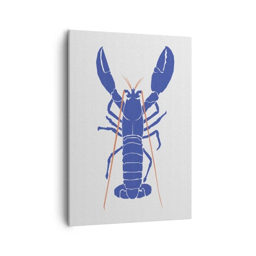 Canvastavla - Bild på duk - Utsökt hummer i mörkblått - 50x70 cm
