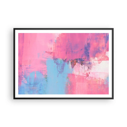 Affisch i svart ram - Rosa, blått och en gnutta ljus - 100x70 cm