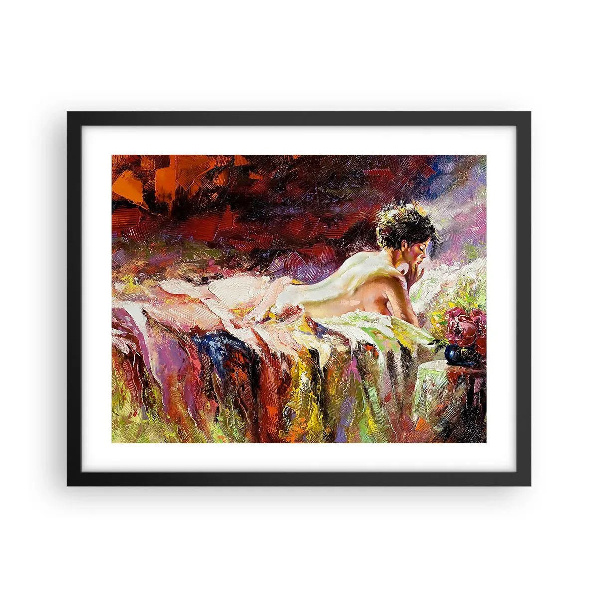 Affisch i svart ram - Venus försänkt i sina tankar - 50x40 cm