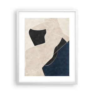 Affisch i vit ram - Abstrakt komposition - färgkontrast - 40x50 cm