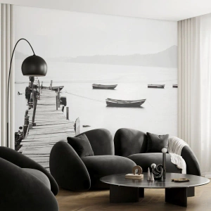 Fototapet Premium Sand - Vid tyst och rent vatten - Landskap, Sjö, Łódź - 100x70 cm