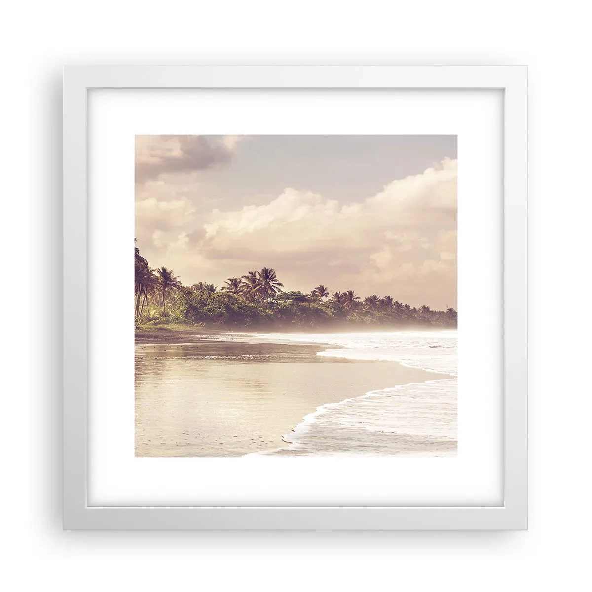 Affisch i vit ram - Vågornas smekning - 30x30 cm