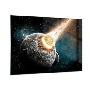 Glastavla - Bild på glas - Förödelse eller födsel? - 100x70 cm