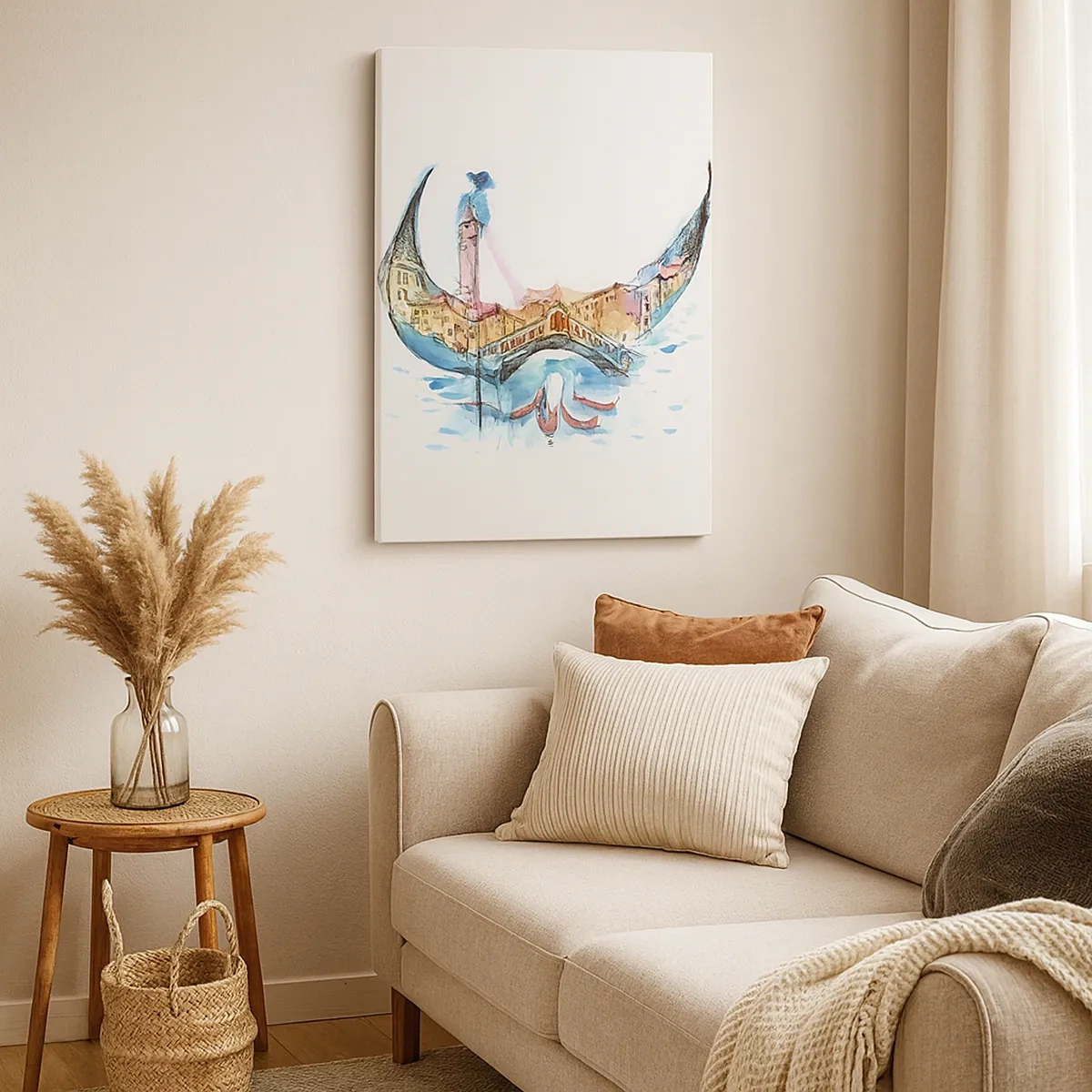 Canvastavla - Bild på duk - Vi flyter genom staden - 50x70 cm