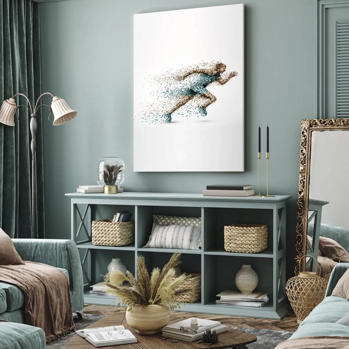 Canvastavla - Bild på duk - Livet är ett lopp - 55x100 cm