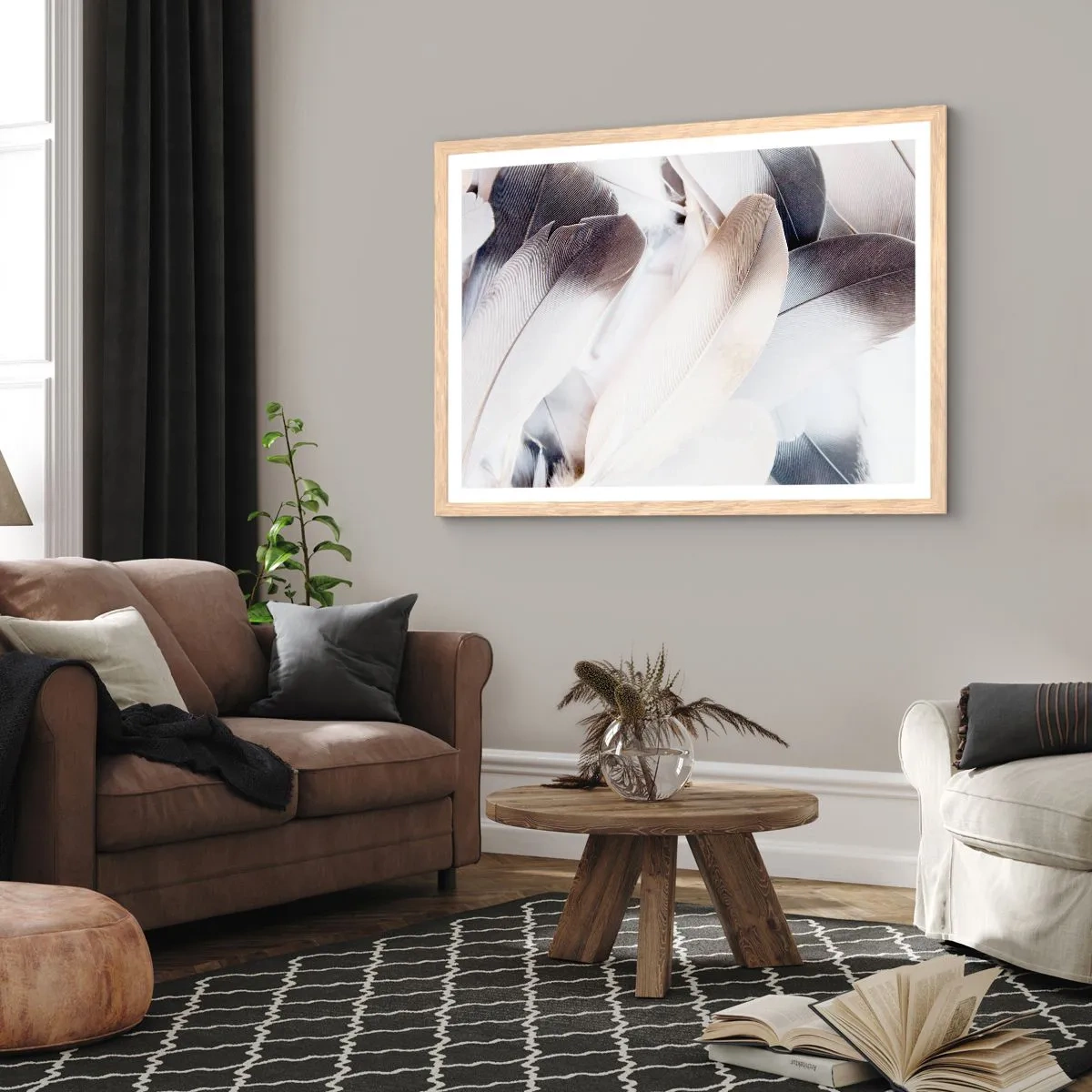 Affisch i ram av ljusek - Nästan änglalik - 40x30 cm