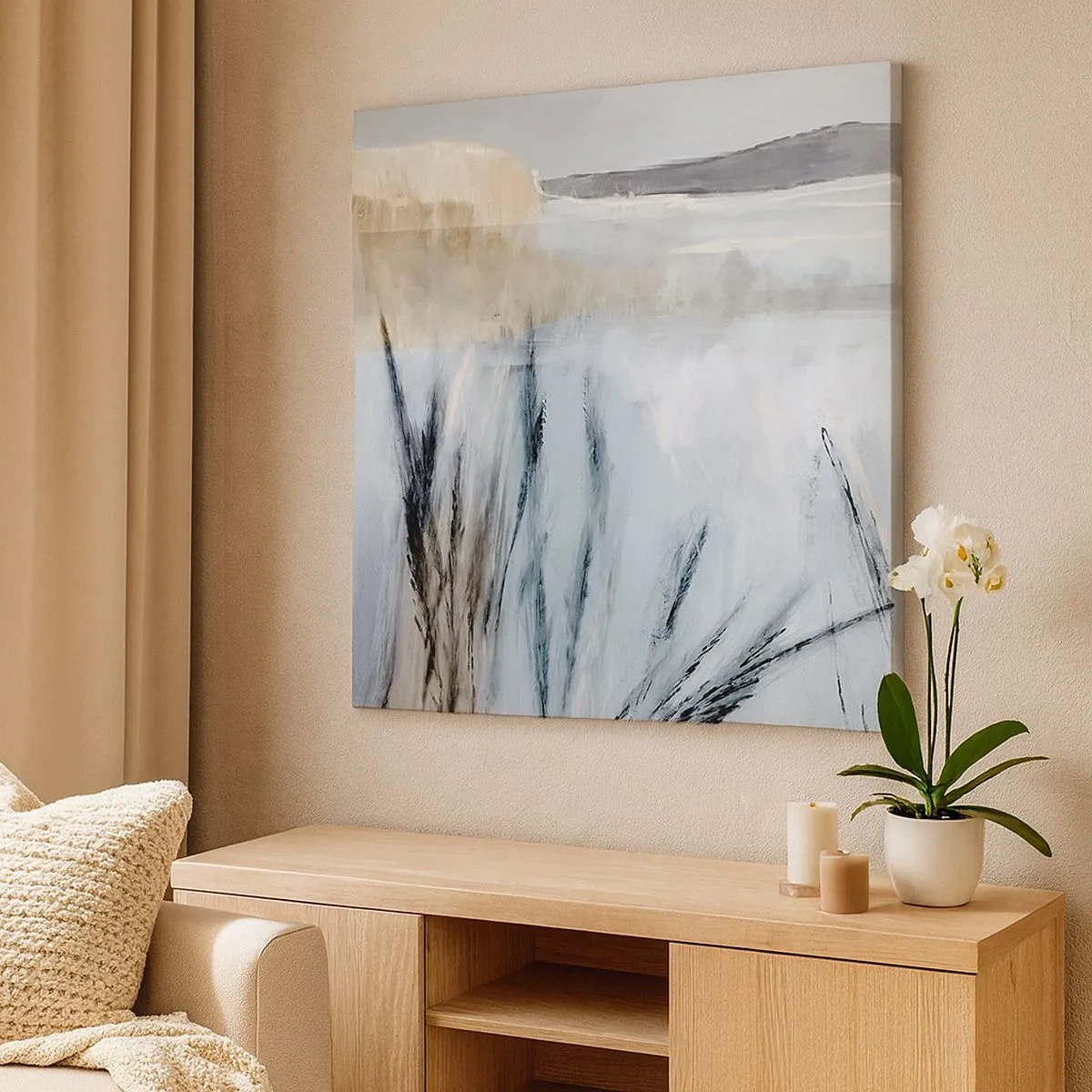 Canvastavla - Bild på duk - Vinterfält - 30x30 cm