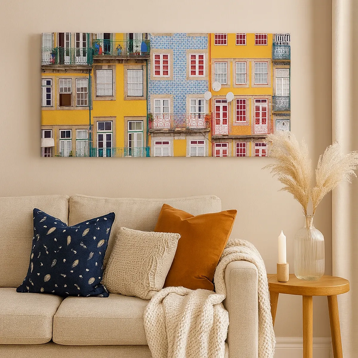 Canvastavla - Bild på duk - Gamla stans färger - 30x30 cm