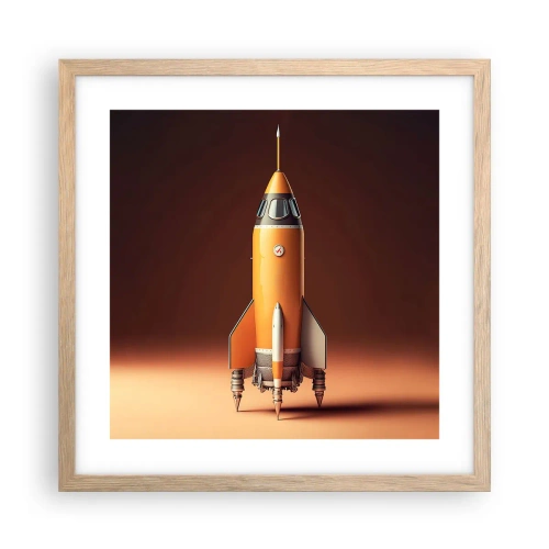 Affisch i ram av ljusek - Det börjar med en dröm - 40x40 cm