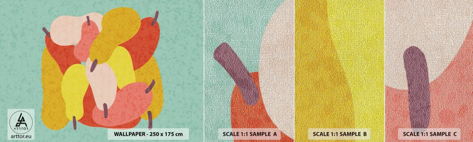 Provbit av fototapet Premium Canvas - Smaka på sommarsolen - Frukt, Päron, Hälsa - 100x30 cm